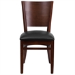 Flash Furniture Lacey Upholstered Restaurant Dining Chair in Walnut and Black