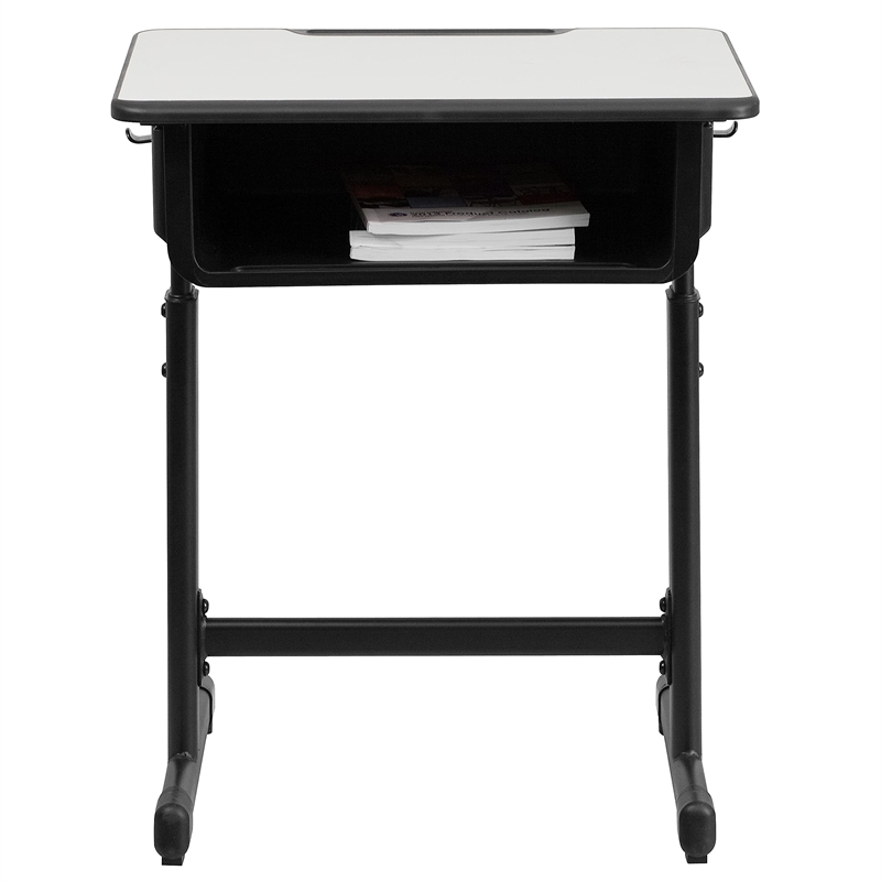 Flash Furniture Student Desk in Black and Gray