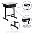 Flash Furniture Student Desk in Black and Gray