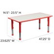 Flash Furniture Plastic Activity Table Set with 4 School Stacking Chairs in Red