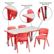 Flash Furniture Plastic Activity Table Set with 4 School Stacking Chairs in Red
