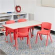Flash Furniture Plastic Activity Table Set with 4 School Stacking Chairs in Red