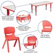 Flash Furniture Plastic Activity Table Set with 6 School Stacking Chairs in Red