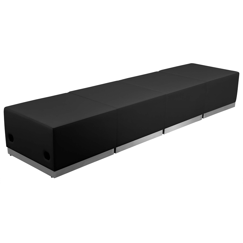 Flash Furniture Hercules Alon 4 Piece Reception Seating in Black