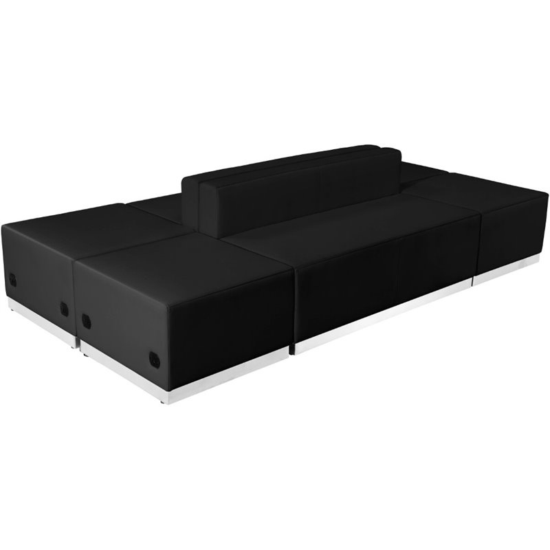 Flash Furniture Hercules Alon 6 Piece Reception Seating in Black