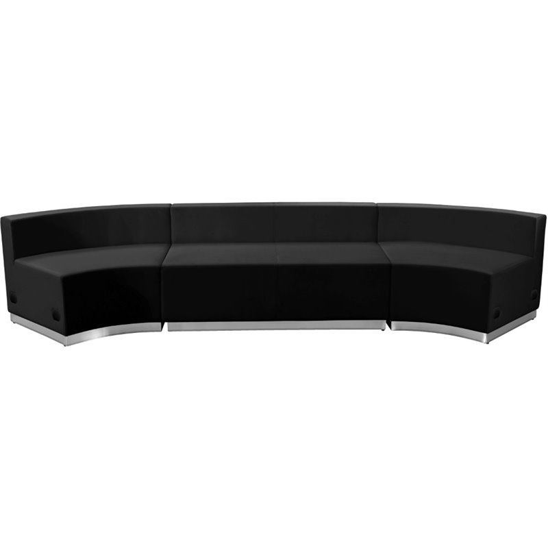 Flash Furniture Hercules Alon 3 Piece Reception Seating in Black