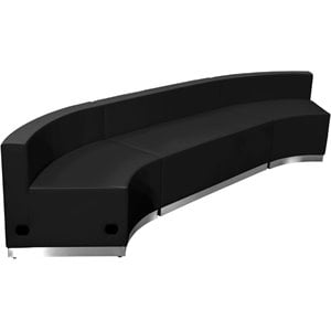 Flash Furniture Hercules Alon 3 Piece Reception Seating in Black