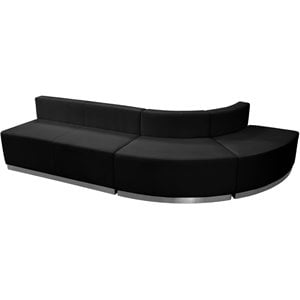 Flash Furniture Hercules Alon 3 Piece Reception Seating in Black