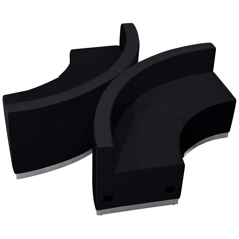 Flash Furniture Hercules Alon 4 Piece Reception Seating in Black