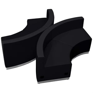 Flash Furniture Hercules Alon 4 Piece Reception Seating in Black