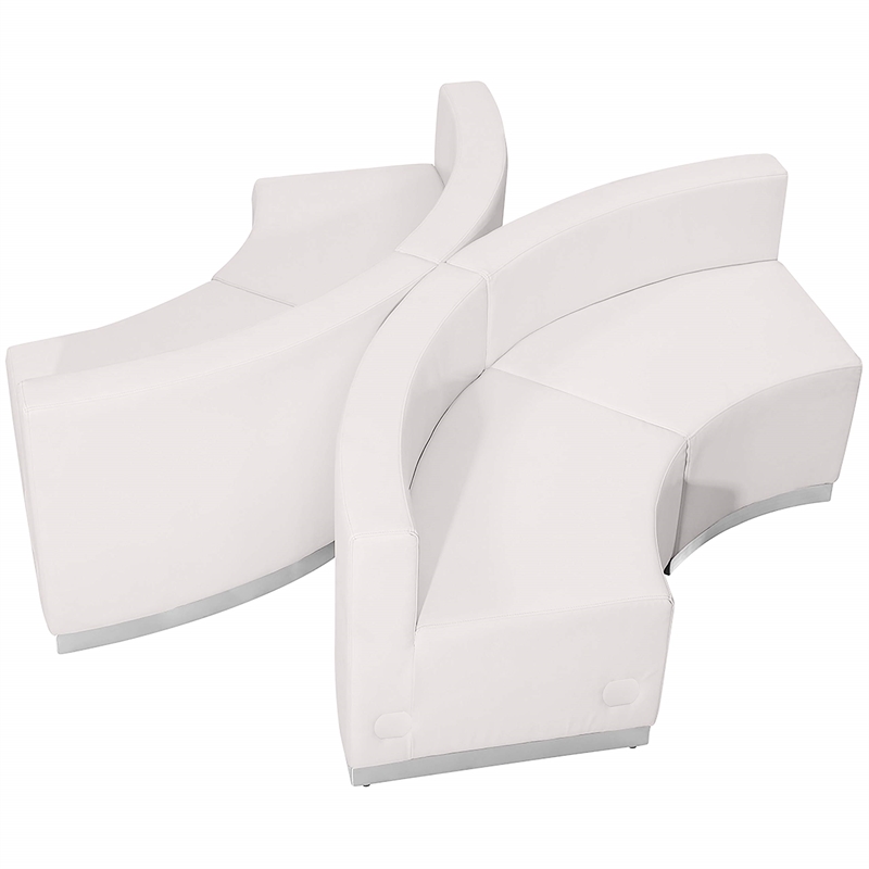 Flash Furniture Hercules Alon 4 Piece Reception Seating in White