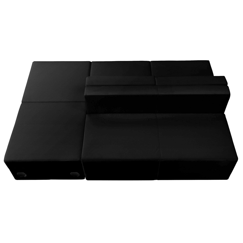 Flash Furniture Hercules Alon 5 Piece Reception Seating in Black