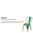 Flash Furniture Stackable Metal Dining Side Chair in Green
