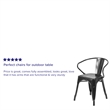 Flash Furniture Metal Stackable Dining Arm Chair in Black