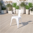 Flash Furniture Metal Stackable Dining Arm Chair in White