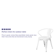 Flash Furniture Metal Stackable Dining Arm Chair in White