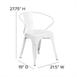 Flash Furniture Metal Stackable Dining Arm Chair in White