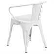 Flash Furniture Metal Stackable Dining Arm Chair in White