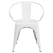 Flash Furniture Metal Stackable Dining Arm Chair in White