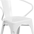 Flash Furniture Metal Stackable Dining Arm Chair in White
