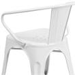 Flash Furniture Metal Stackable Dining Arm Chair in White
