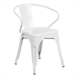Flash Furniture Metal Stackable Dining Arm Chair in White