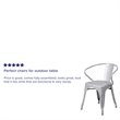 Flash Furniture Metal Stackable Dining Arm Chair in Silver