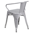 Flash Furniture Metal Stackable Dining Arm Chair in Silver