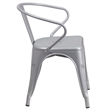 Flash Furniture Metal Stackable Dining Arm Chair in Silver