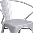 Flash Furniture Metal Stackable Dining Arm Chair in Silver