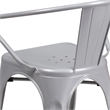 Flash Furniture Metal Stackable Dining Arm Chair in Silver