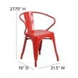 Flash Furniture Metal Stackable Dining Arm Chair in Red