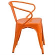 Flash Furniture Metal Stackable Dining Arm Chair in Orange