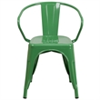 Flash Furniture Metal Stackable Dining Arm Chair in Green