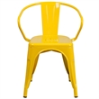 Flash Furniture Metal Stackable Dining Arm Chair in Yellow