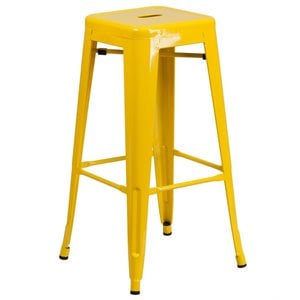 Flash Furniture 30&quot Backless Metal Bar Stool in Yellow