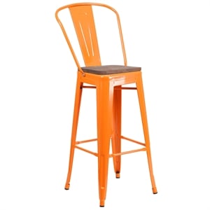 Flash Furniture 30&quot Metal Bar Stool in Orange