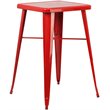 Flash Furniture 3 Piece Square Metal Pub Set in Red