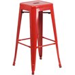 Flash Furniture 3 Piece Square Metal Pub Set in Red