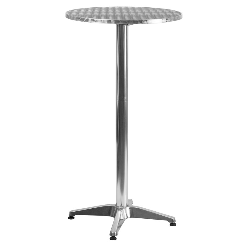 Flash Furniture Stainless Steel Top Round Folding Bar Table