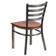 Flash Furniture Clear Coated Ladder Back Metal Chair - Cherry Seat