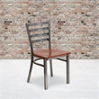 Flash Furniture Clear Coated Ladder Back Metal Chair - Cherry Seat