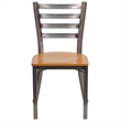 Flash Furniture Clear Coated Metal Chair with Natural Wood Seat