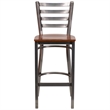 Flash Furniture Ladder Back Metal Barstool - Cherry Wood Seat