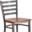 Flash Furniture Ladder Back Metal Barstool - Cherry Wood Seat