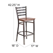 Flash Furniture Ladder Back Metal Barstool - Cherry Wood Seat