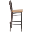 Flash Furniture Ladder Back Metal Barstool - Natural Wood Seat