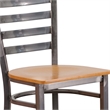 Flash Furniture Ladder Back Metal Barstool - Natural Wood Seat
