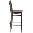 Flash Furniture Ladder Back Metal Barstool - Walnut Wood Seat