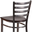 Flash Furniture Ladder Back Metal Barstool - Walnut Wood Seat